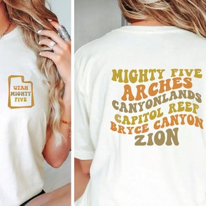 Utah Mighty Five Shirt, National Parks Shirt, Arches Shirt, Bryce Canyon Shirt, Zion Shirt, Canyonlands Shirt, Bryce Shirt, Retro Utah Shirt