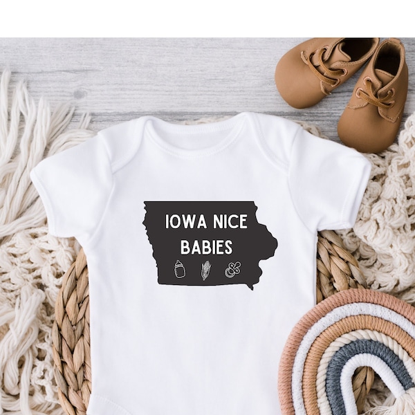 Iowa Nice Babies, Iowa Baby Shirt, Iowa Baby Bodysuit, Iowa Baby Clothes, Iowa Baby Gift, Iowa Native, Funny Baby Shirt, Gender Neutral Baby