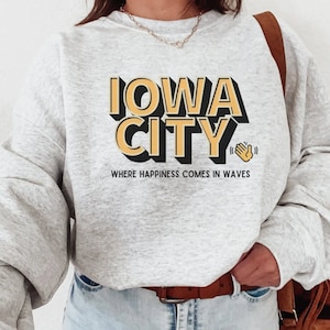 Iowa City Sweatshirt, Iowa City Wave Shirt, Iowa Wave Shirt, Fall Sweater, Iowa City Crewneck, Football Sweatshirt, Game Day Sweatshirt