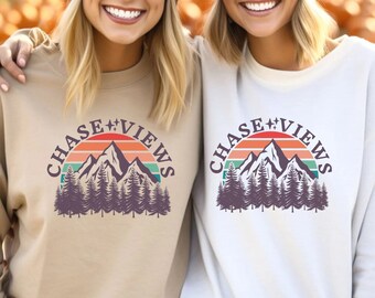 Chase Views Sweatshirt, Outdoor Crewneck, Outdoorsy Shirt, Hiking Sweatshirt, Nature Crewneck, Adventure Shirt, Camping Shirt, Explore