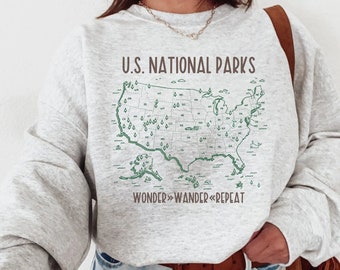 63 National Parks, National Park Sweatshirt, US National Parks, National Parks Shirt, National Parks Gift, Hiking Sweatshirt, Travel Sweater