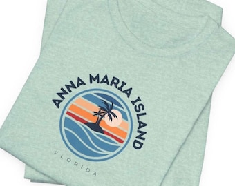 Camiseta de Anna Maria Island, Holmes Beach, Florida, camiseta de Anna Maria, camiseta de vacaciones en la playa, camiseta de la Costa del Golfo, AMI, camiseta de Palm Tree Beach