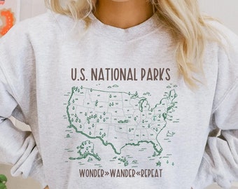 National Park Service Shirt, National Park Sweatshirt, National Park Merch, 63 National Parks, National Parks Map