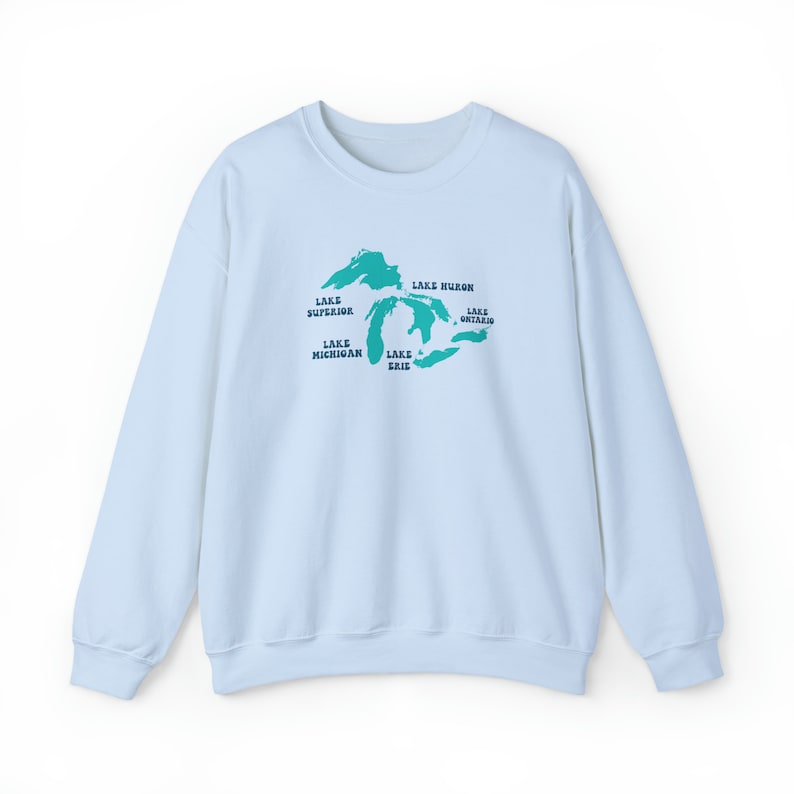 Always Fresh Sometimes Frozen, Great Lakes Crewneck, Lake Michigan Sweatshirt, Lake Life Sweater, The Great Lakes, Unsalted Shark Free image 6