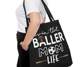 Mama Tote Bag, Baller Mom Life, Sports Mom Gift, Football Mom, Baseball Mama, Soccer Mom, Game Day Mama, Sports Mama
