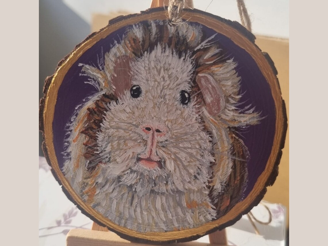 Guinea Pig Wooden Decoration, Squeak, Original Acrylic Guinea Pig ... - Guinea Pig Rotten Wood Recommendations