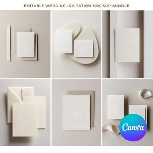 Bewerkbare bruiloft uitnodiging mockup bundel, minimalistische uitnodiging mockups voor Canva, bruiloft mockup uitnodiging, Etsy Listing mockups