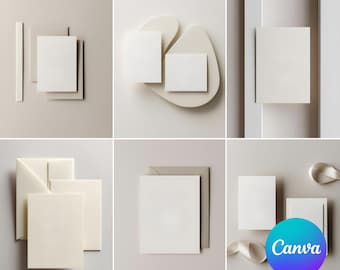 Bearbeitbares Hochzeitseinladungs-Mockup-Bundle, minimalistische Einladungs-Mockups für Canva, Hochzeits-Mockup-Einladung, Etsy-Listing-Mockups