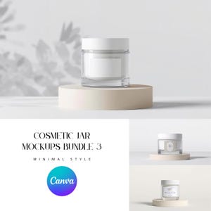 Cream Jar Canva Mockup Bundle, Cosmetic Jar Mockup Set, Cream Container Mockup, Cosmetic Mockup