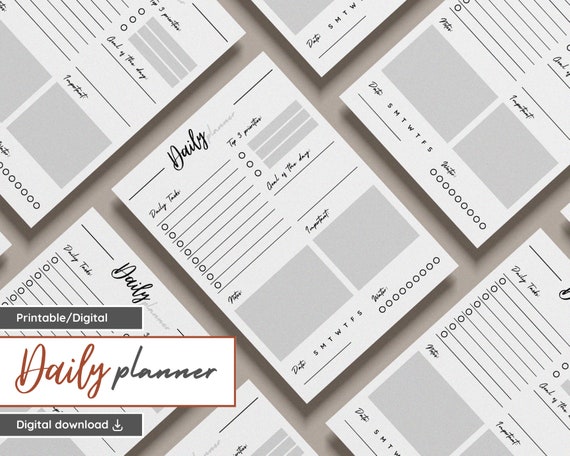 Printable Daily Planner 2024 | Instant Download Digital Planner | Daily To-Do List & Study Planner Template