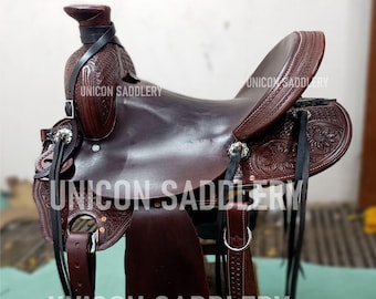 Wade Tree Western Leather Ranch Saddle with Tack Set