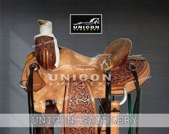 🐴 Selle Western En Cuir Premium – Arçon Wade, Traditionnelle, Avec Attache Et Sangle, Pour Tous Chevaux