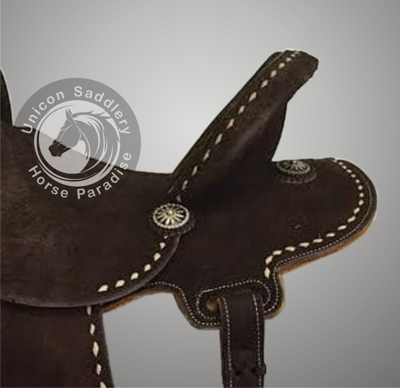 Selle De Vélo Point Cuir Touren Cow Marron Avec Rivets Argentés - Neuve