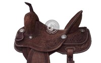 Western Barrel Horse Saddle with Matching Tack Set (Head Stall, Brest Collar & Reins) and Free Shipping