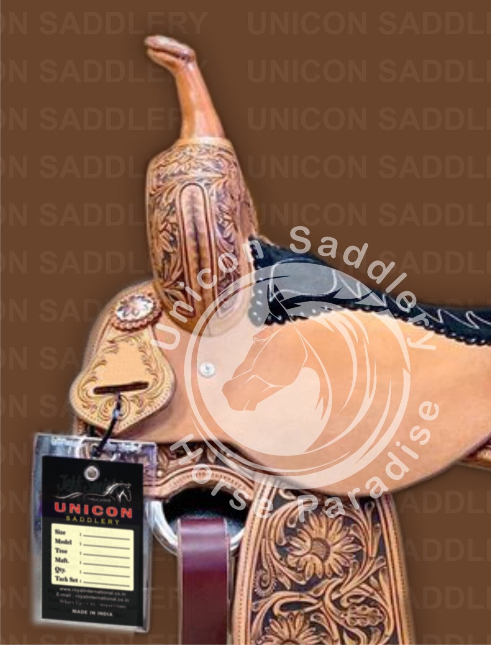 Siège de selle western baril Horse Tack 16 po. - écocuir