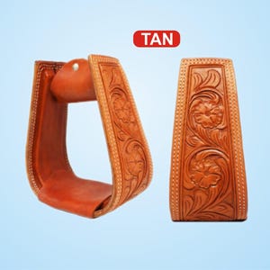 Leather covered Stirrups for Horse Saddle, Hand Carving Stirrups for Saddle with Pony Cob Full Size Stirrups with Free Shipping.