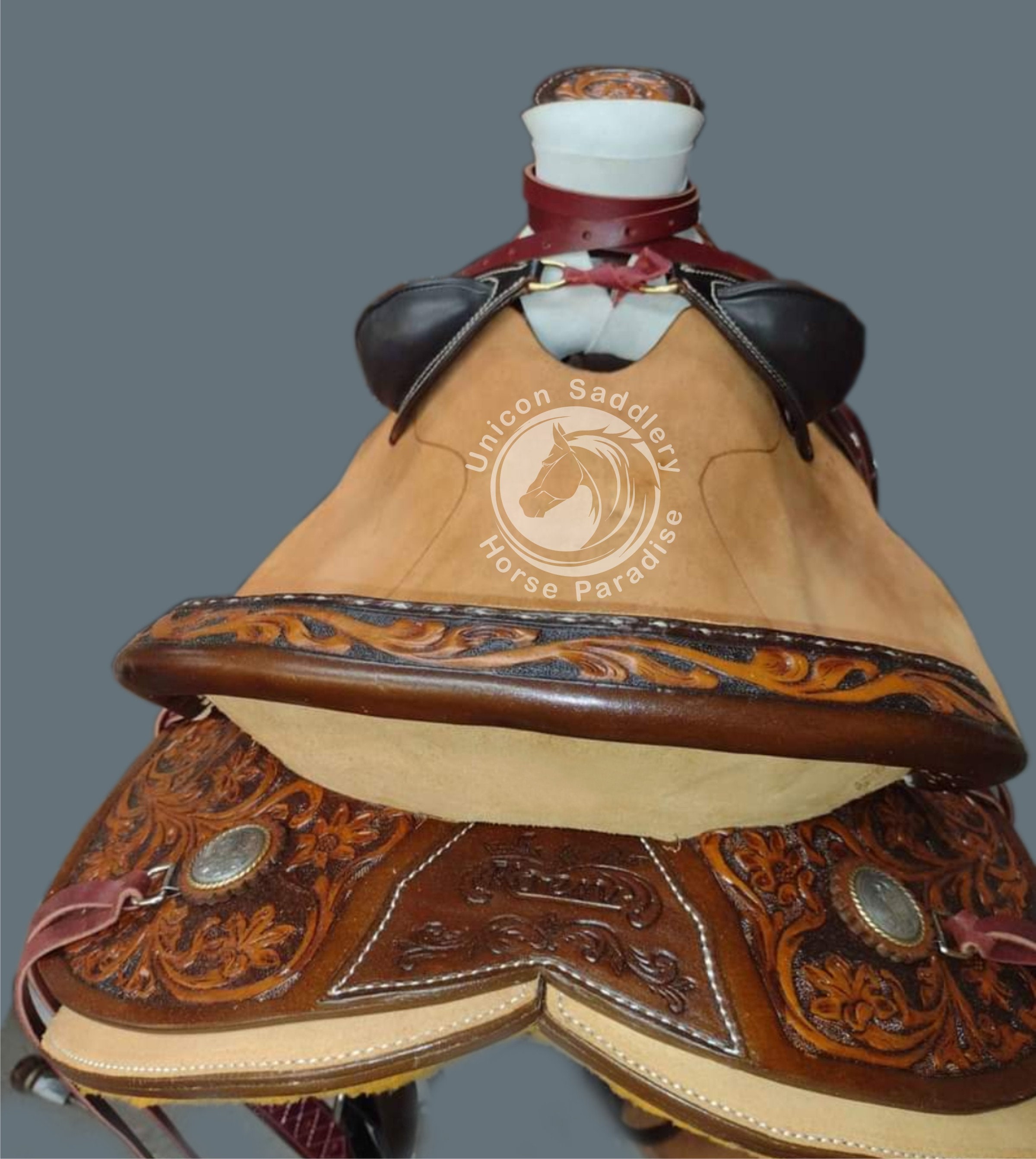 Western Ranch Roping Premium Sattel, Wade Tree Custom Ledersattel mit Set, kostenloser Versand