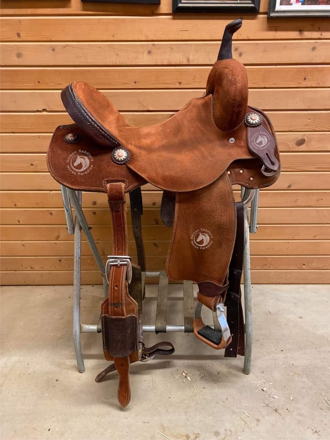 Selle en cuir Western Barrel Racing Horse Tack 15 Premium avec