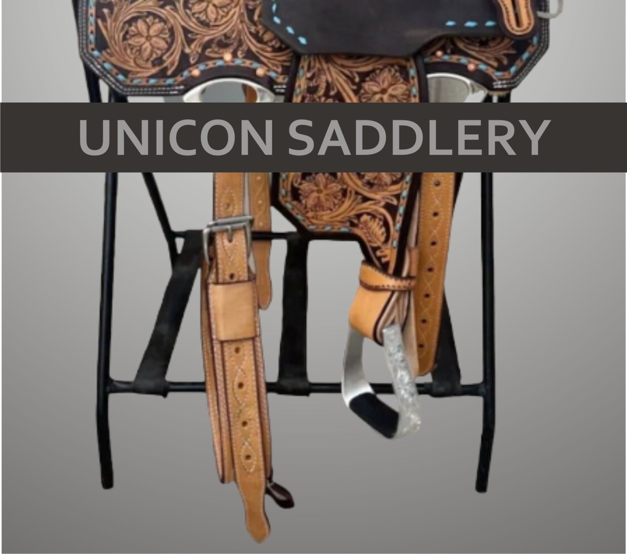 Poitrail Western En Cuir Outillé – Motif Fleurs – Selle Cheval – Occasion
