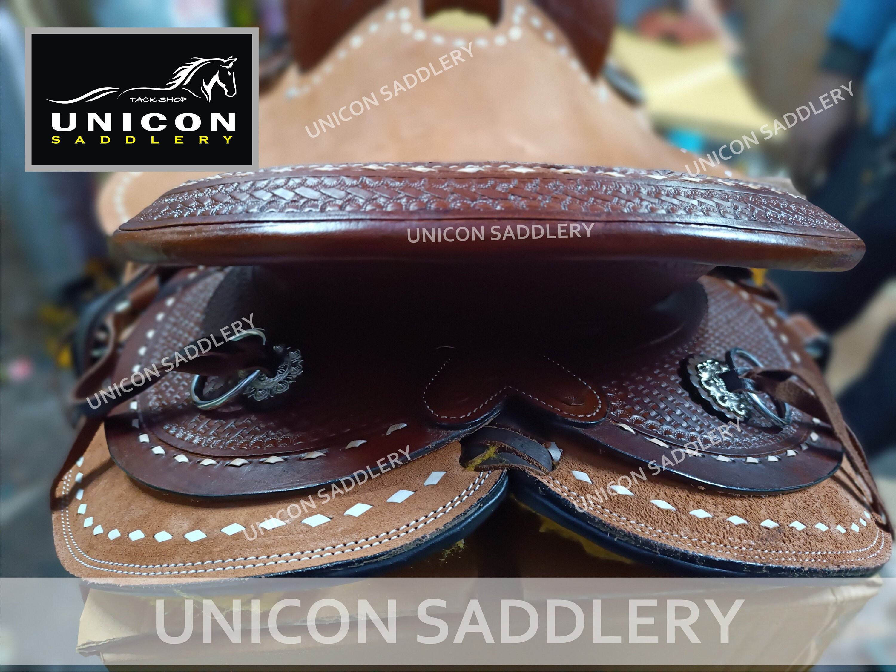Selle pour cheval Ranch Roper en cuir western faite à la main avec