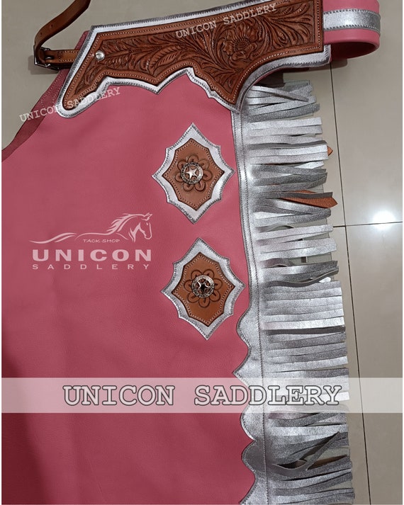 Chaps Western En Cuir Fait Main - Équitation Rodéo Bull - Personnalisable
