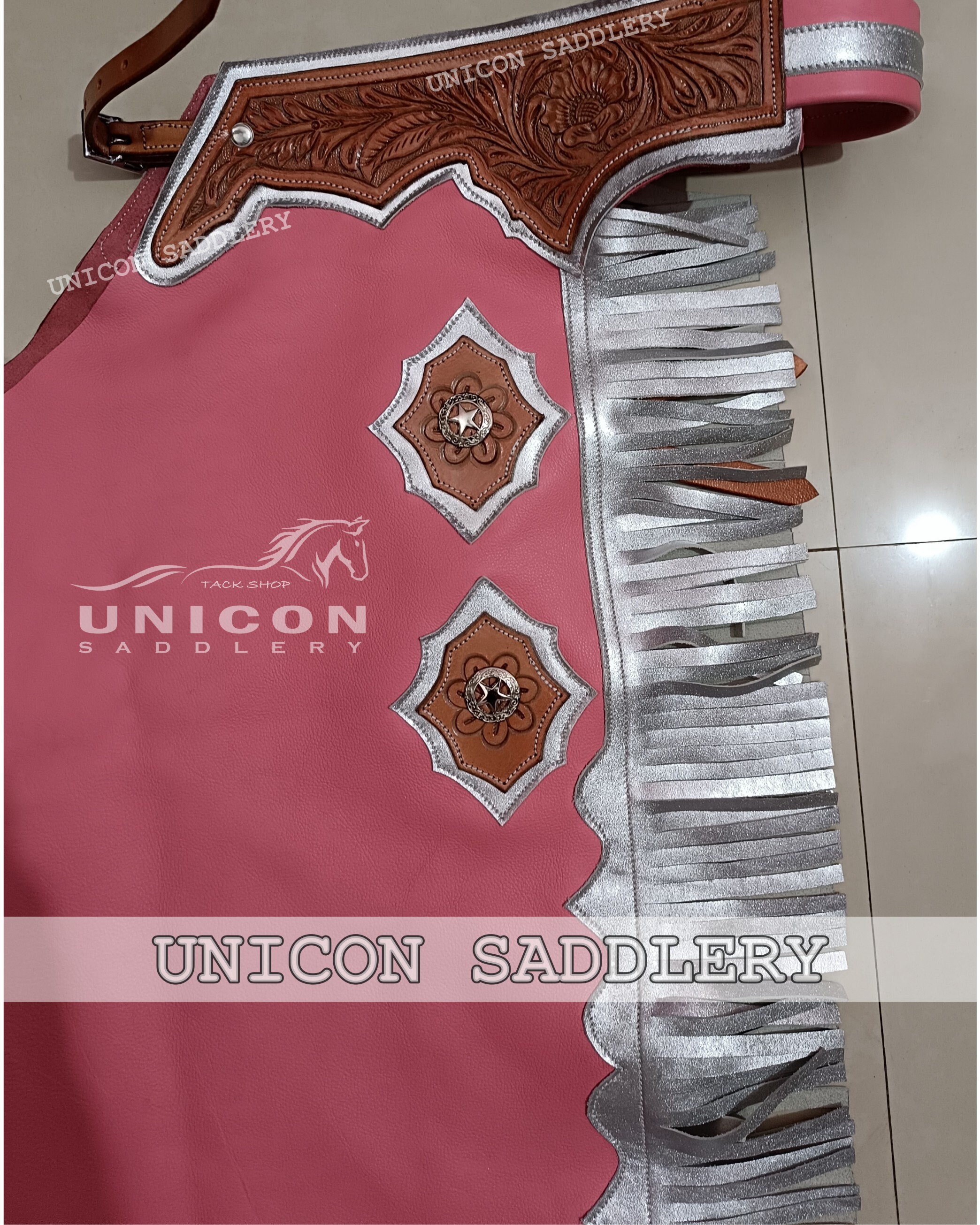 Chaps d'équitation Western en Cuir Rodeo Lakota
