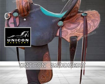Ensemble de selle synthétique Western Barrel Racing Horse