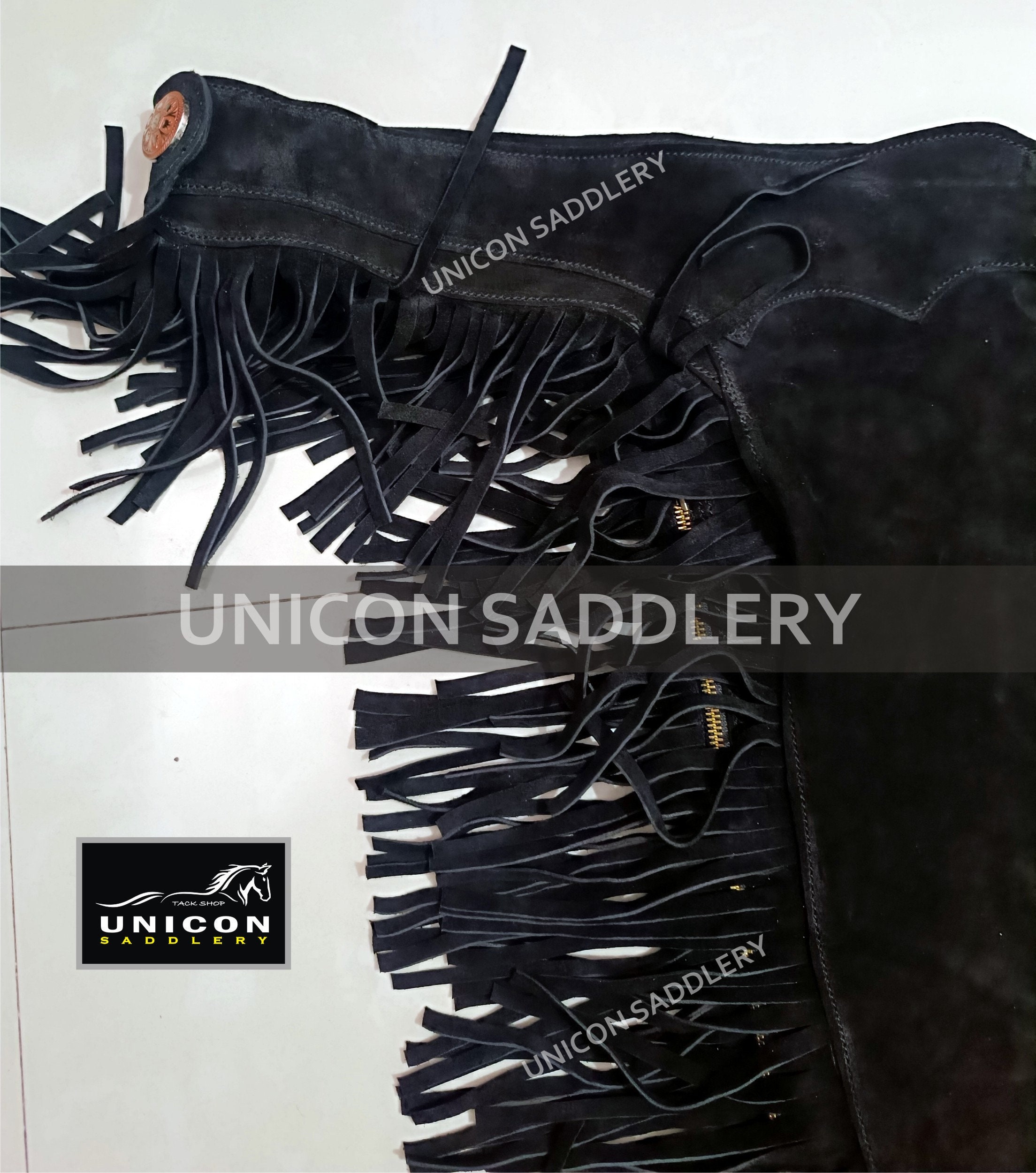 Fent Cuir Chaps équitation Chaps En Cuir De Vache Sur Mure - Fent En Cuir Avec Cheveux - Fabriqué Aux USA Piece De Cuir Epais