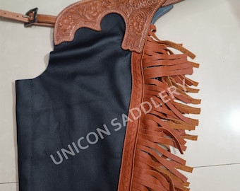 Chaps En Cuir Sur Mesure Pour La Chasse Et L'équitation - Fabriqué Aux US - Taille Adulte
