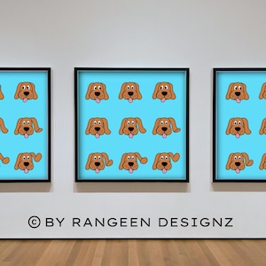 Printable Wall Art | PiDog Animation Art | Square Wall Art | Bold Cartoon Dog