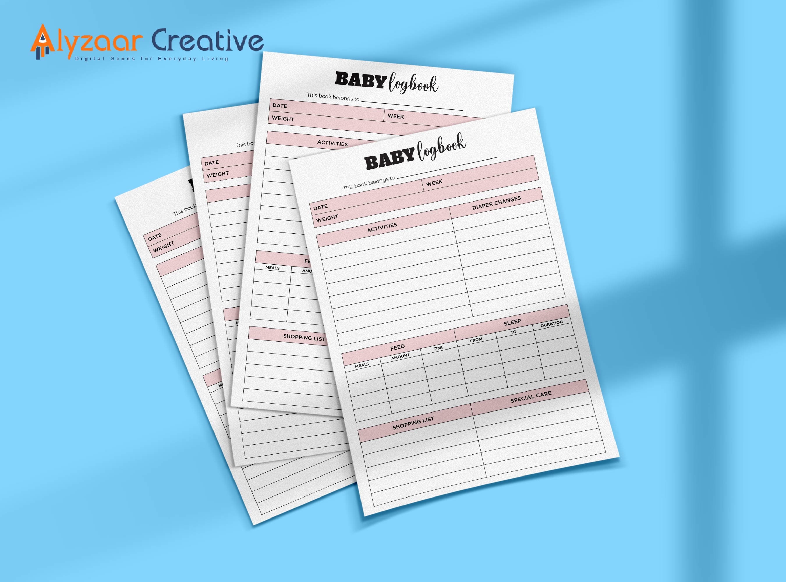Baby Daily Log Printable Baby Care Log Baby Tracker Planner Baby Log ...