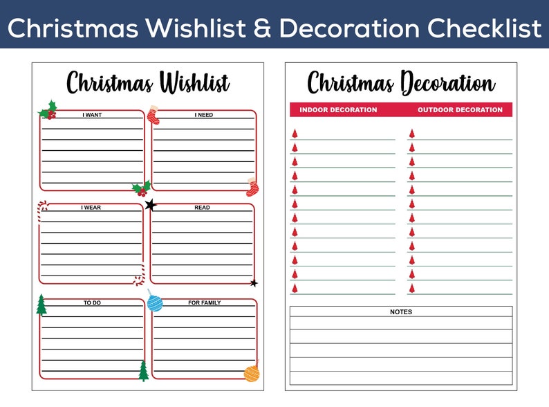 Printable Christmas Gift Wish List Template My Wish List Christmas Gift ...