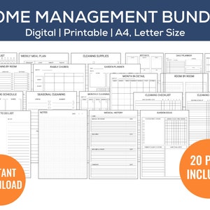 Household Planner Bundle 2023 | Home Management Binder | Household Binder PDF | Home Binder | Printable Planner Inserts | Life Organize