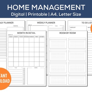 Household Planner Printables 2023 | Home Management Binder | Household Binder | Home Binder | Printable Planner Inserts | Life Organizer