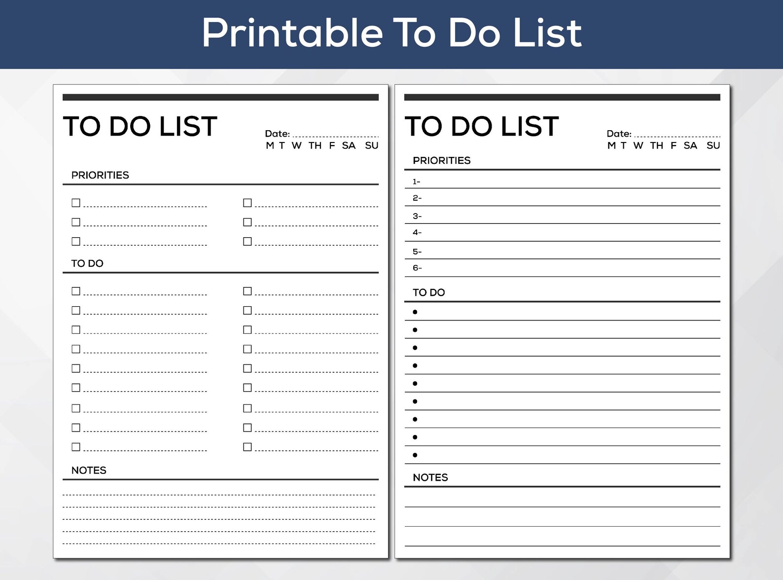 Blank to Do List Printable Blank to Do List Printable Minimal to Do ...