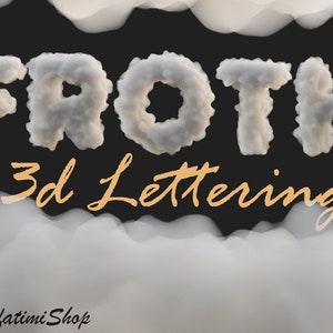 Espuma 3D Lettering PNG, letras de imagem 3D estilo fumaça ou nuvens