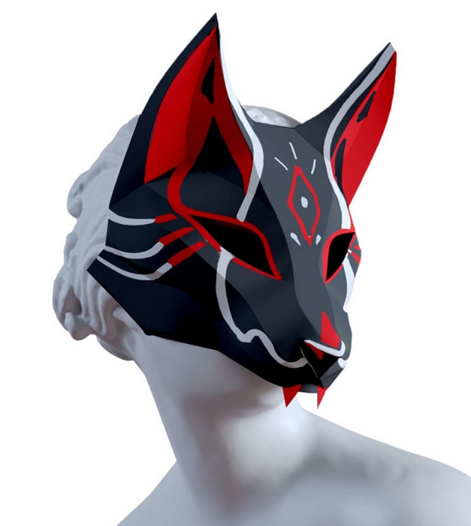 Marble fox 4.0 <3 (4th marble fox mask I have made) #foxmask #catmask #  therian in 2023, therians mask
