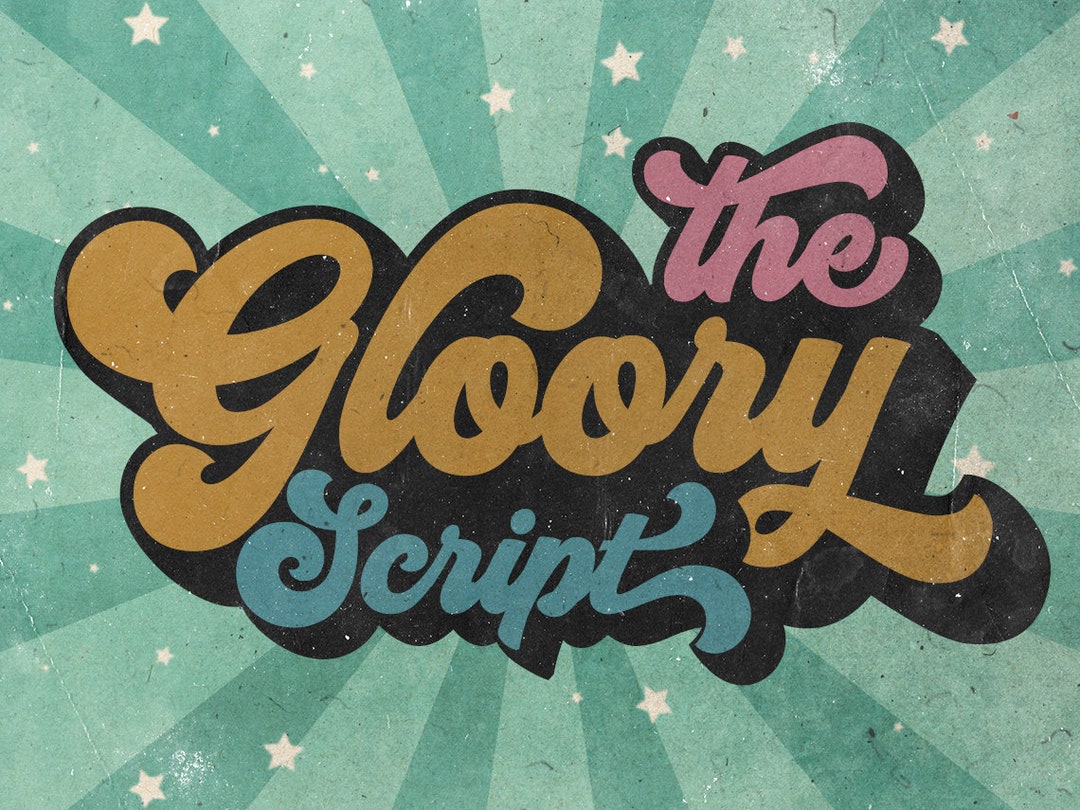 Gloory Font Script TTF Retro Font, Font Bundle, Cricut Fonts, Procreate ...