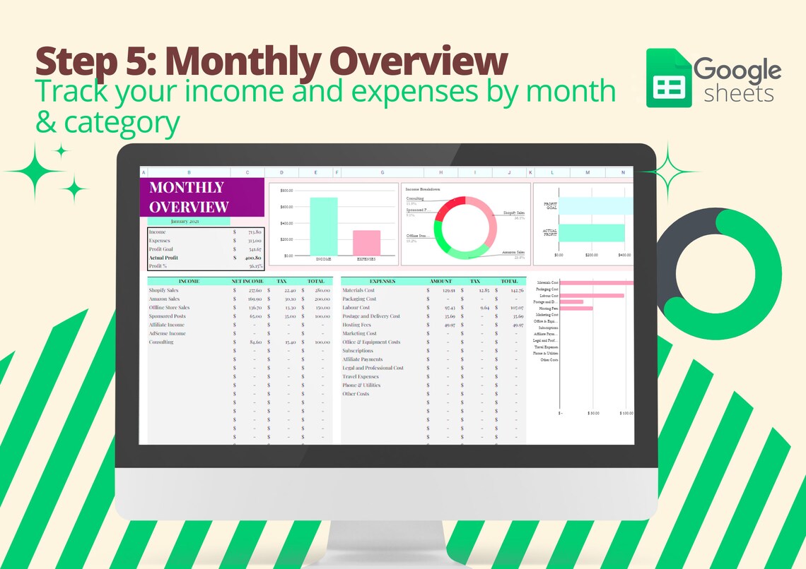 Easy Bookkeeping Template Small Business Bookkeeping - Etsy