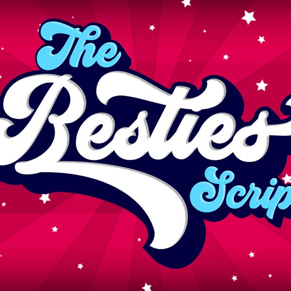 The Besties Script - Vintage Font, Retro font, Procreate font, Logo font, Canva font, Branding font, Template font, Cricut font, Bold font