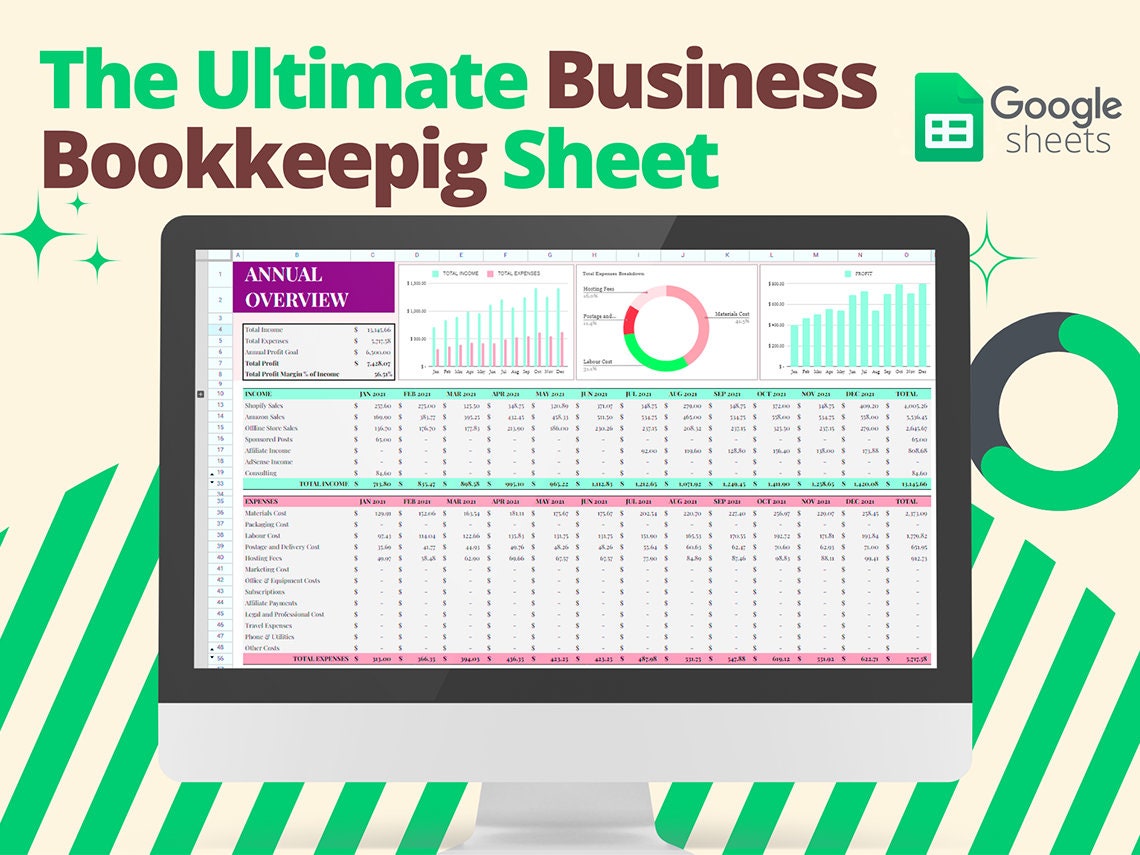 Easy Bookkeeping Template Small Business Bookkeeping - Etsy