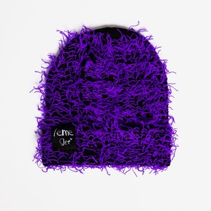Distressed Knitted Beanie Hat *PURP-WEB* - lemeget ™