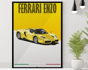 フェラーリ エンツォ ポスター イエロー 2000年代 モダン スーパーカー