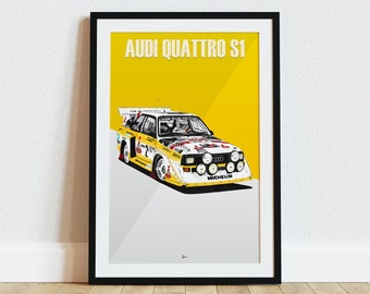 Audi Quattro S1 Poster Racing Icons: Rally Wall Art