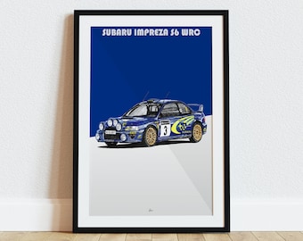 Subaru Impreza S6 WRC Poster Racing Icons: Rally Wall Art