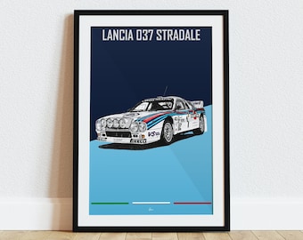 Lancia 037 Stradale Poster Racing Icons: Rally Wall Art