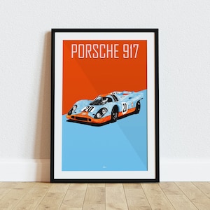 Porsche 917 Gulf Livery Poster Racing Icons: Le Mans Prototypes Wall Art