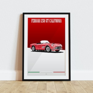 Ferrari 250 GT California Poster Red 1950s Classics Wall Art