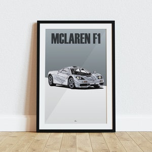 McLaren F1 Poster 1990s Classic Supercars Wall Art