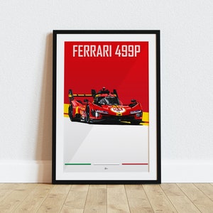 Ferrari 499P Car-toon - 2023 Le Mans winner - Etsy 日本